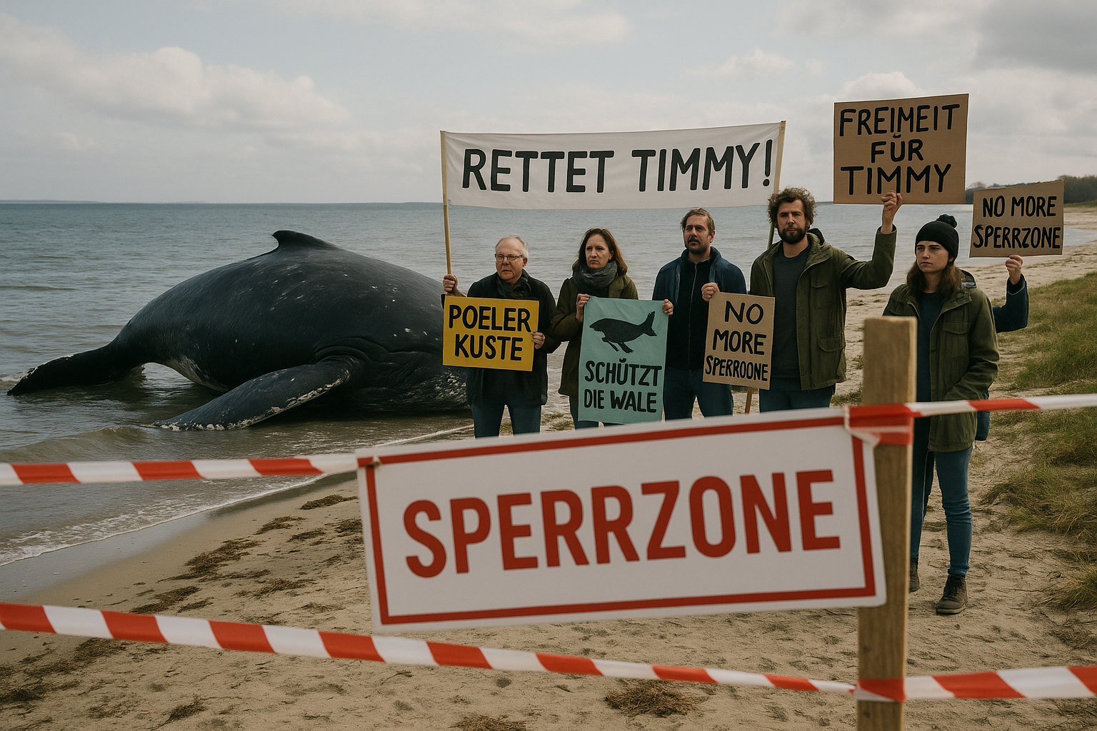 🐋 Protest an Poeler Küste: Aktivisten missachten Sperrzone um Buckelwal „Timmy“