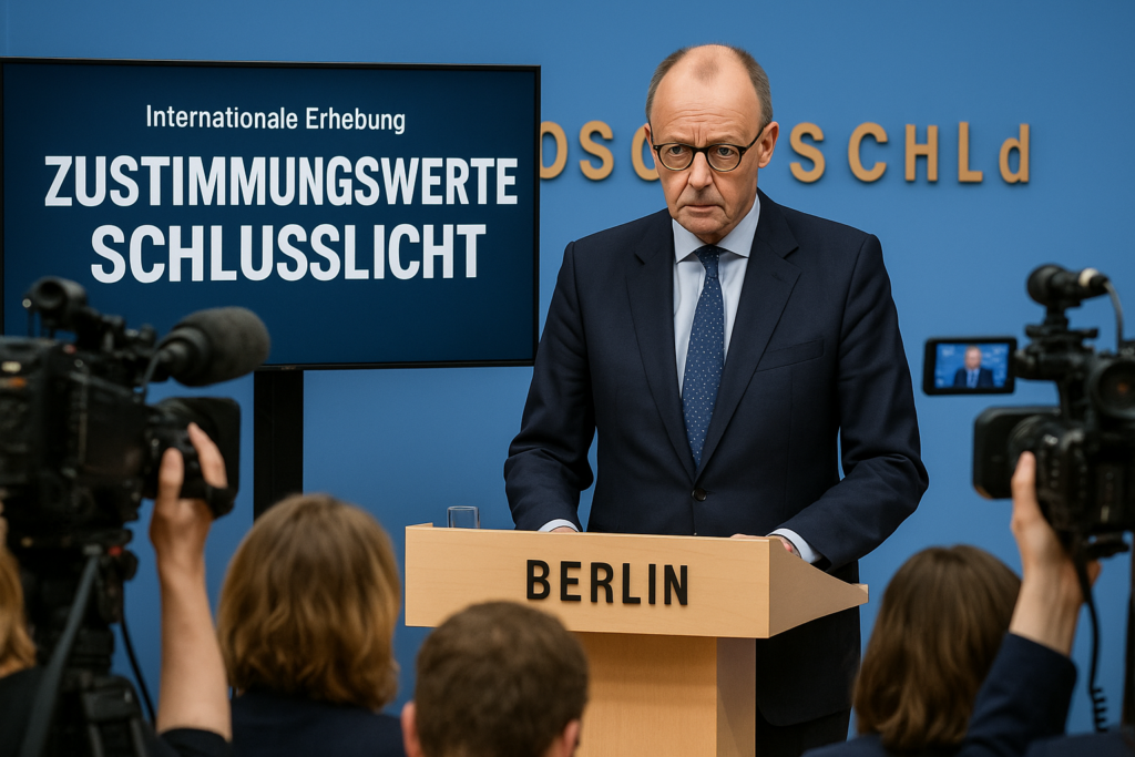 📉 Weltweites Schlusslicht bei Zustimmungswerten: Internationale Erhebung sieht Kanzler Merz am Ende der Rangliste