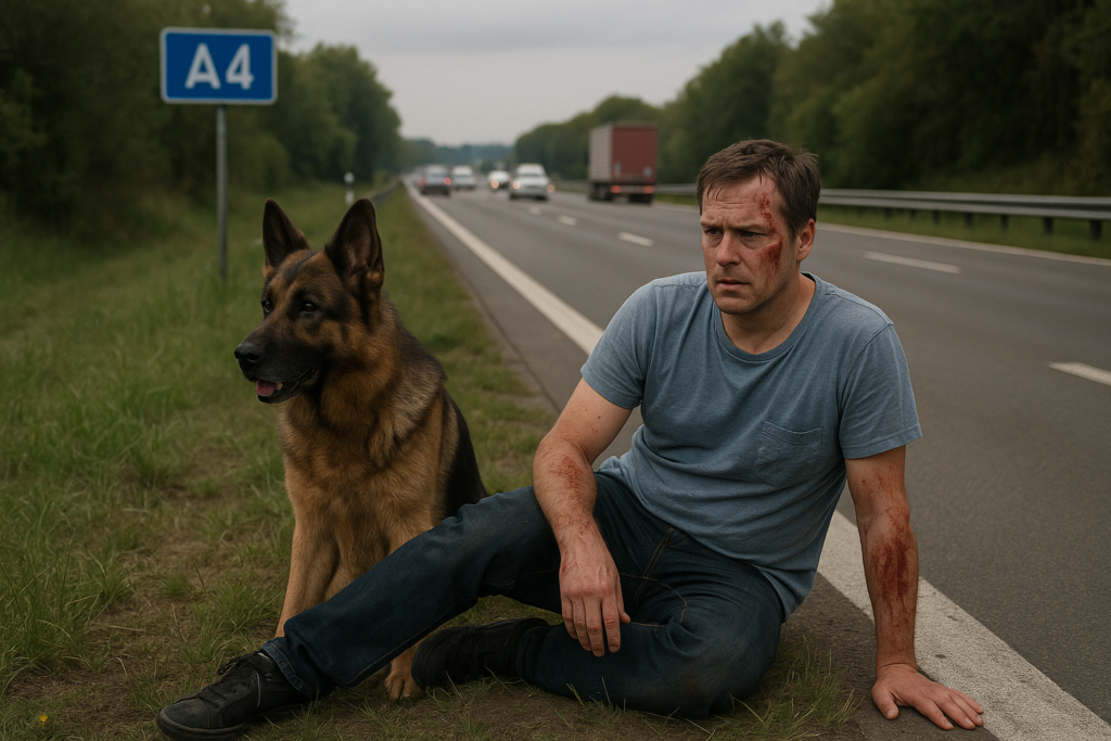 🚓 Rätselhafter Vorfall auf der A4: Verletzter 36-Jähriger und Hund am Seitenstreifen
