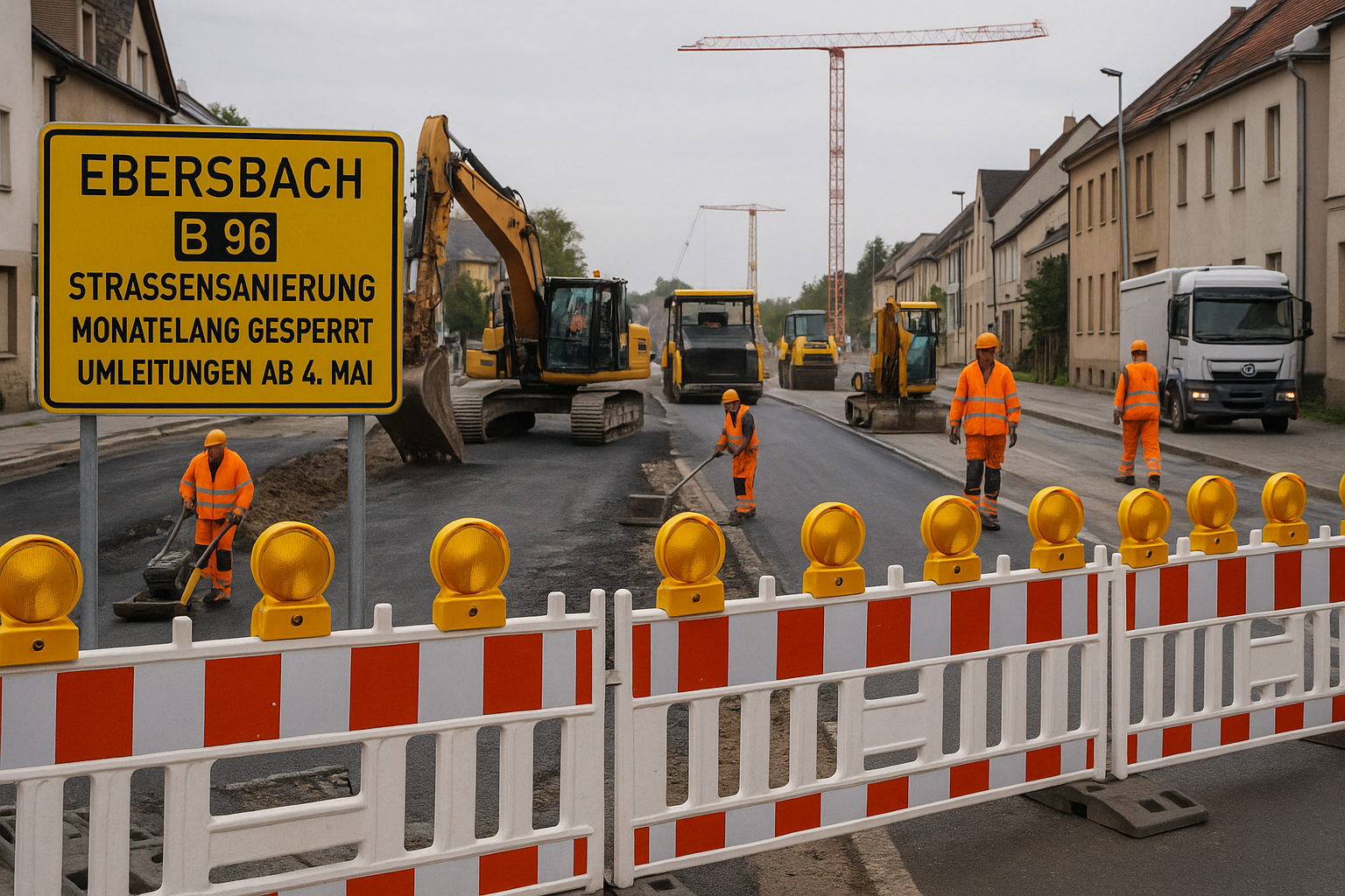 🚧 Sanierung in Ebersbach: B96 monatelang gesperrt – Umleitungen ab 4. Mai