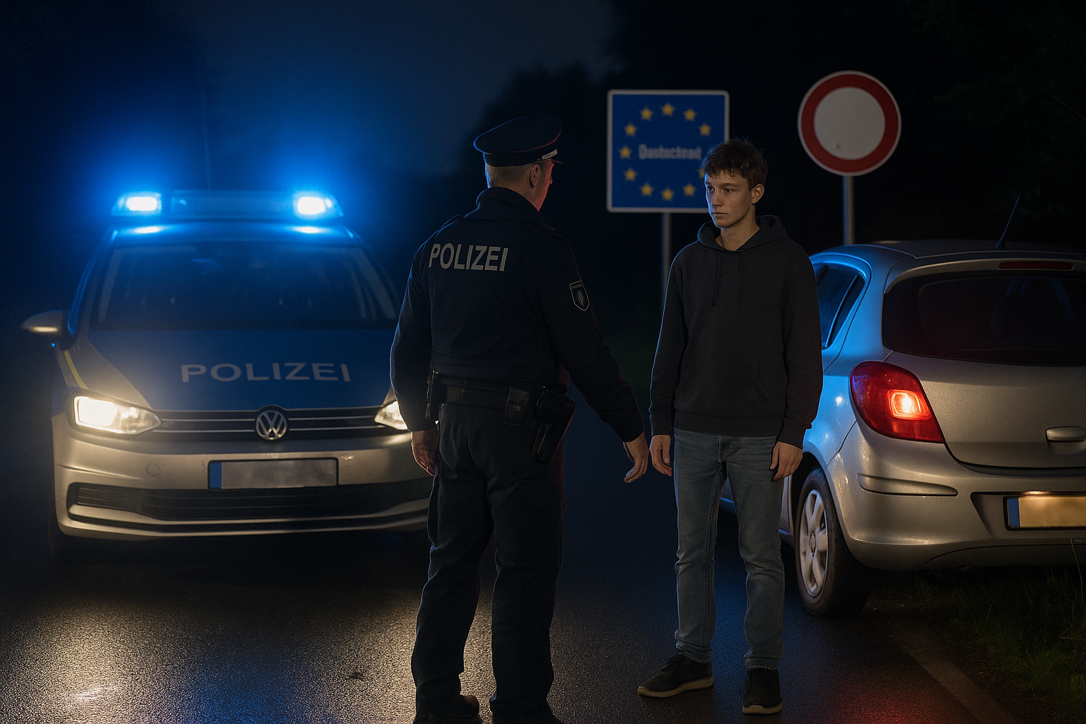 🚓 Minderjähriger ohne Führerschein setzt zur Flucht über Grenze an – Polizei stoppt in Neugersdorf