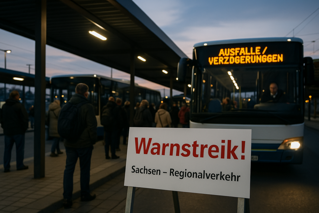🚌 Warnstreik trifft Sachsens Regionalverkehr: Ausfälle und Verzögerungen bis Samstagmorgen