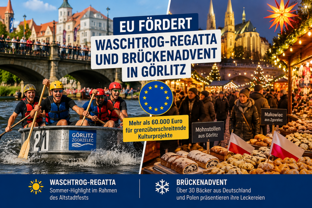Waschtrog-Regatta auf der Neiße und Brückenadvent in Görlitz als geförderte EU-Kulturprojekte