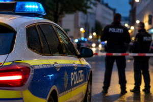 Polizeiauto bei Einsatz nach Raub unter Jugendlichen in Schirgiswalde-Kirschau