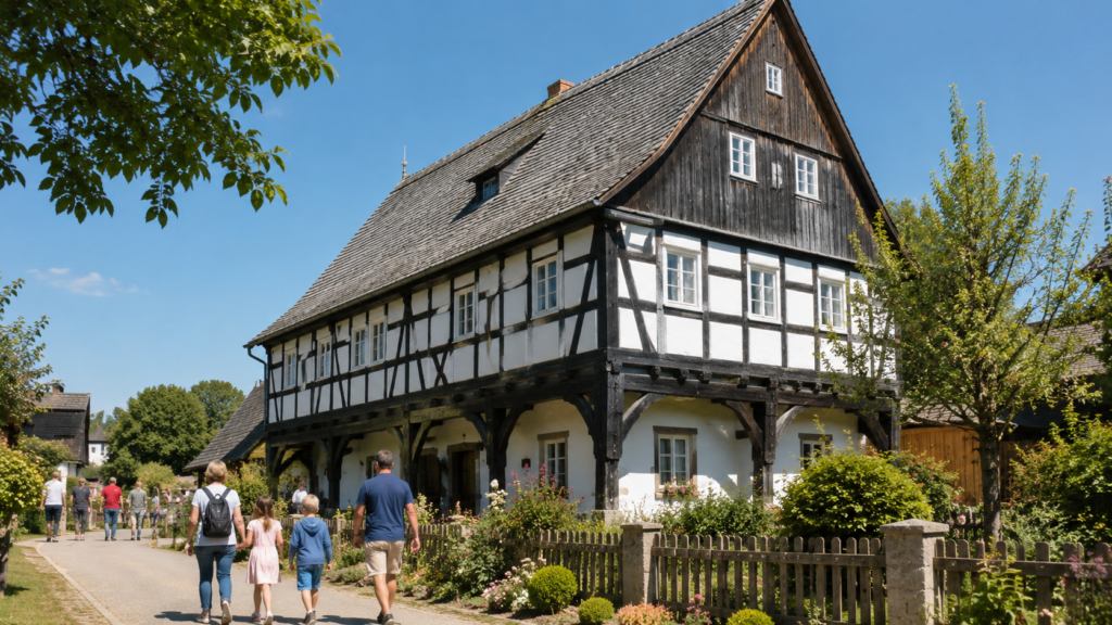 Historisches Umgebindehaus in der Oberlausitz zum Tag des offenen Umgebindehauses 2026