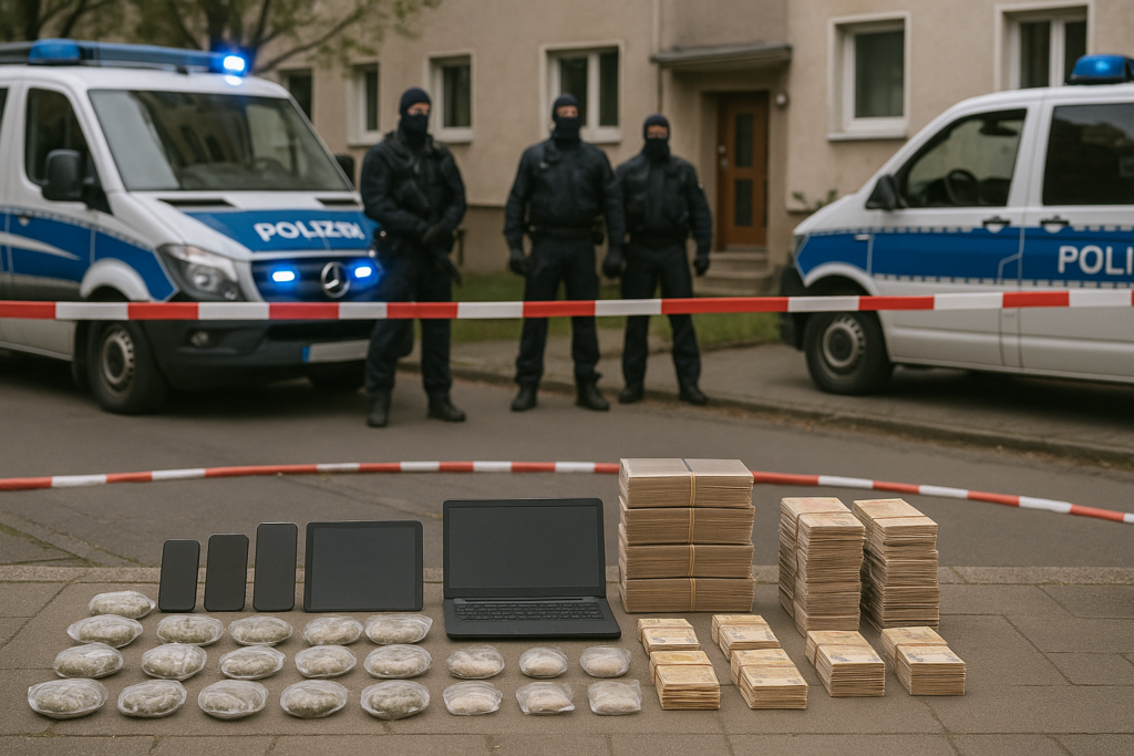 🚔 Großeinsatz in Cottbus: Polizei beschlagnahmt Drogen, Technik und Bargeld