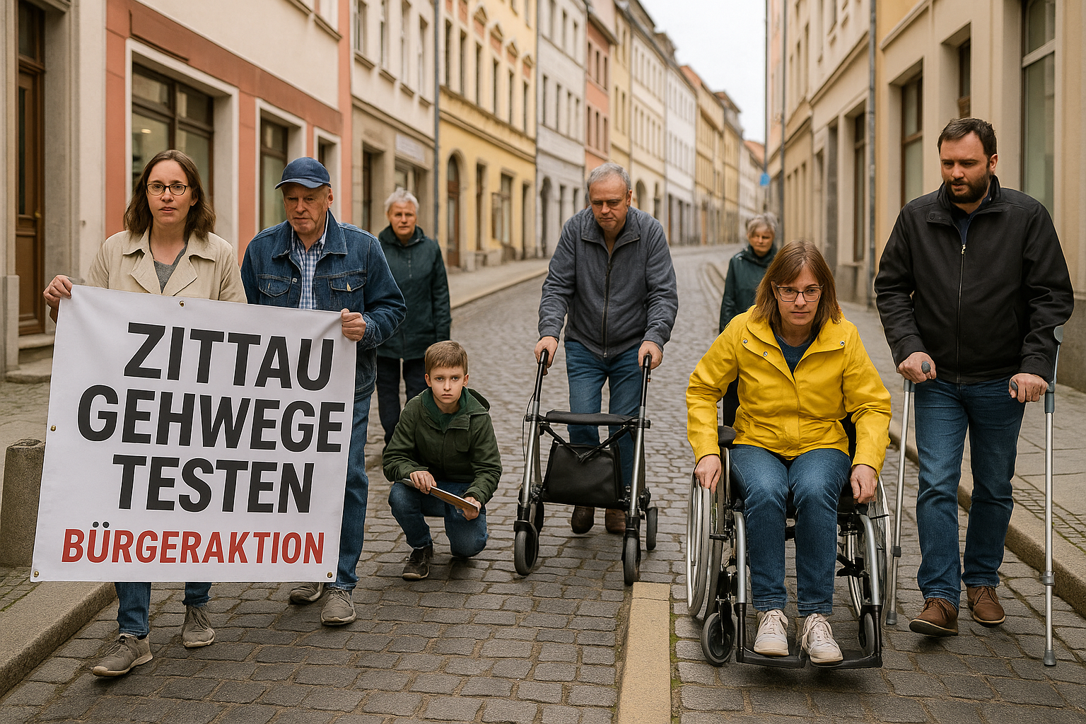🚶 Zittau lässt Gehwege testen: Bürgeraktion spürt Barrieren auf