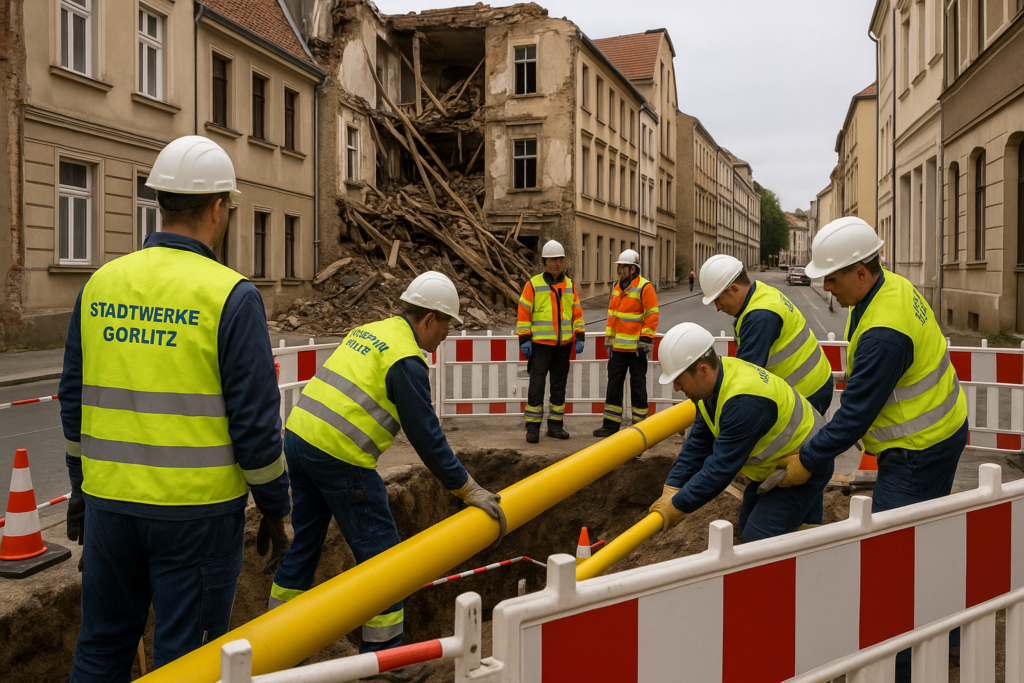 🛠️ Parallelleitung statt Warten: Stadtwerke beschleunigen Gas-Wiederversorgung nach Hauseinsturz in Görlitz