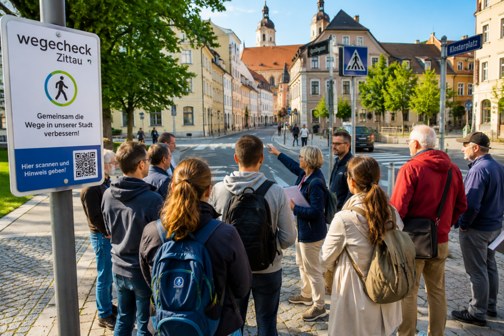 Bürgerbeteiligung beim Wegecheck in Zittau zur Verbesserung des Fußverkehrs