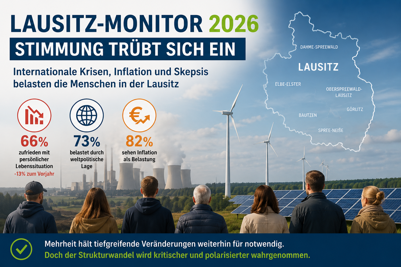Lausitz-Monitor 2026 zeigt sinkende Zufriedenheit und wachsende Skepsis beim Strukturwandel