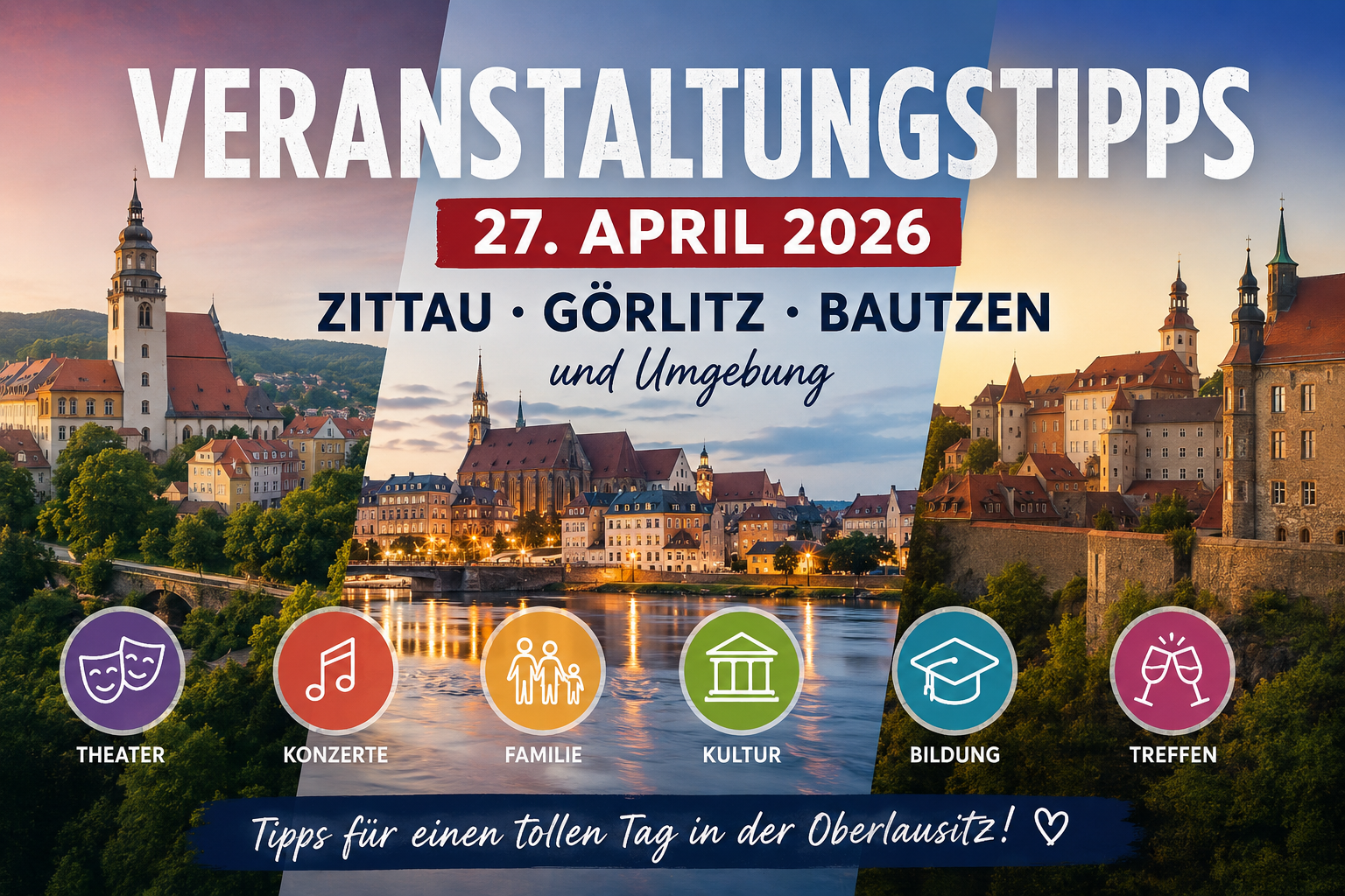 Veranstaltungstipps für Zittau, Görlitz und Bautzen am 27. April 2026