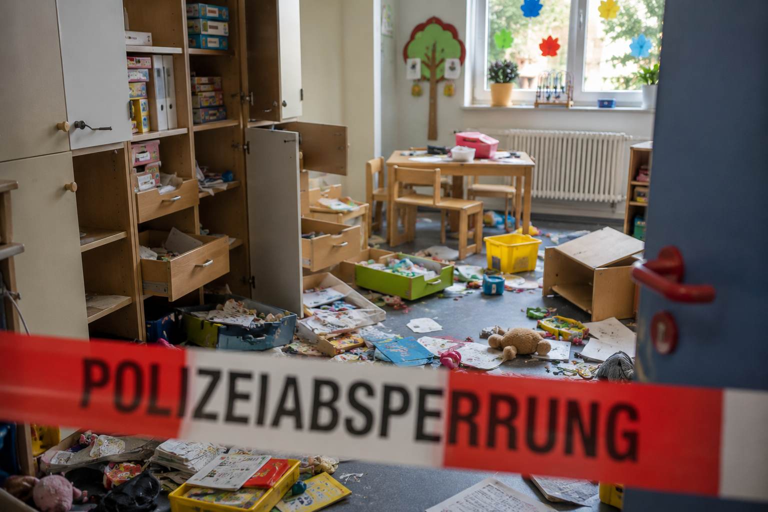 Verwüstete Kita in Görlitz nach Einbruch als Symbolbild