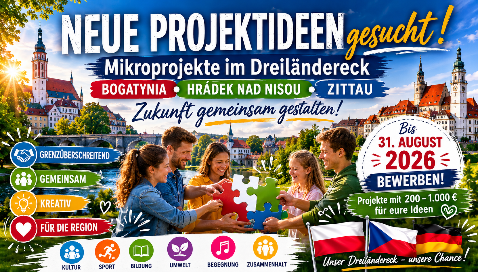 Mikroprojekte im Dreiländereck Bogatynia Hrádek nad Nisou Zittau gesucht