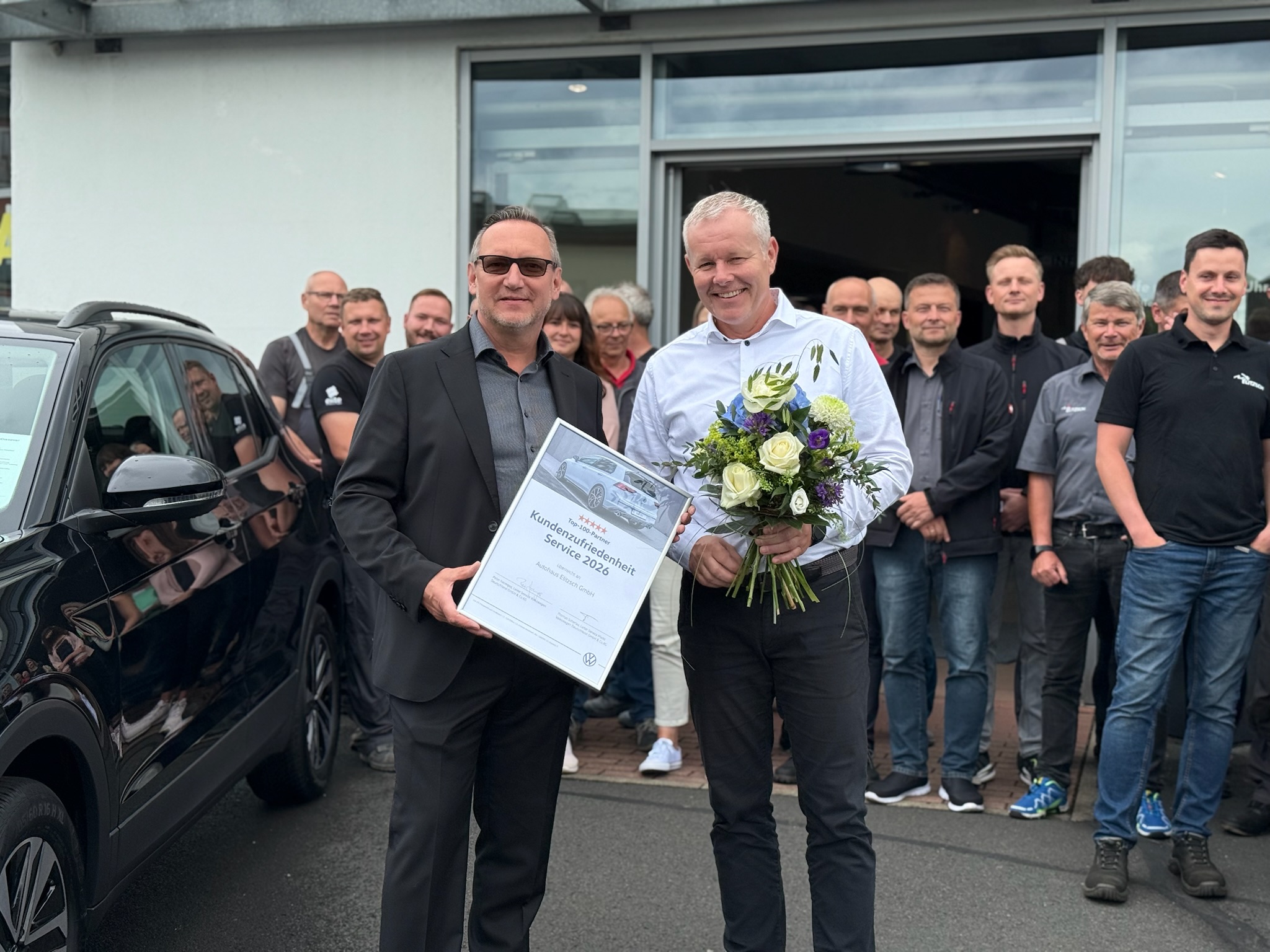 Team von Auto Elitzsch Zittau bei der Auszeichnung TOP 100 Partner Kundenzufriedenheit im Service 2026