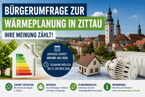 Bürgerumfrage zur kommunalen Wärmeplanung in Zittau startet Anfang Juli 2026
