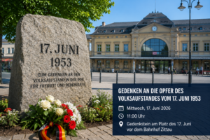 Gedenkstein am Platz des 17. Juni in Zittau zur Erinnerung an den Volksaufstand von 1953