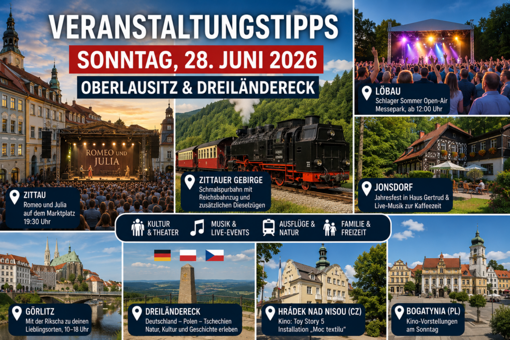 Veranstaltungstipps für die Oberlausitz und das Dreiländereck am 28. Juni 2026
