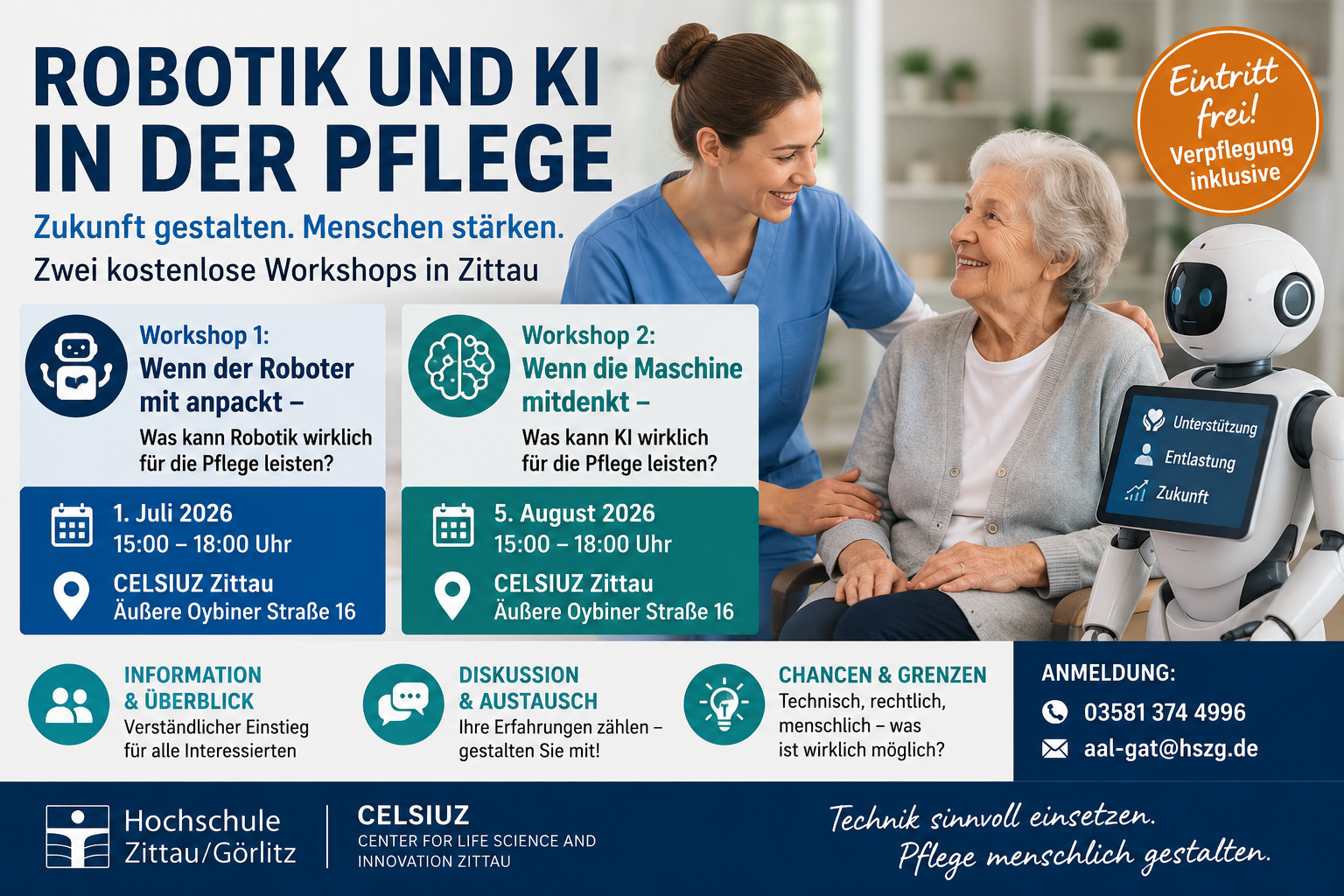 Wenn Roboter und KI in der Pflege helfen sollen: Hochschule Zittau/Görlitz lädt zu zwei kostenlosen Workshops ein