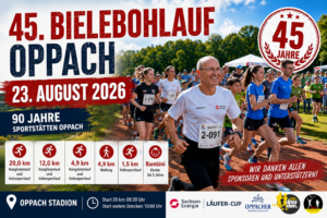 Plakat zum 45. Bielebohlauf 2026 im Oppacher Stadion