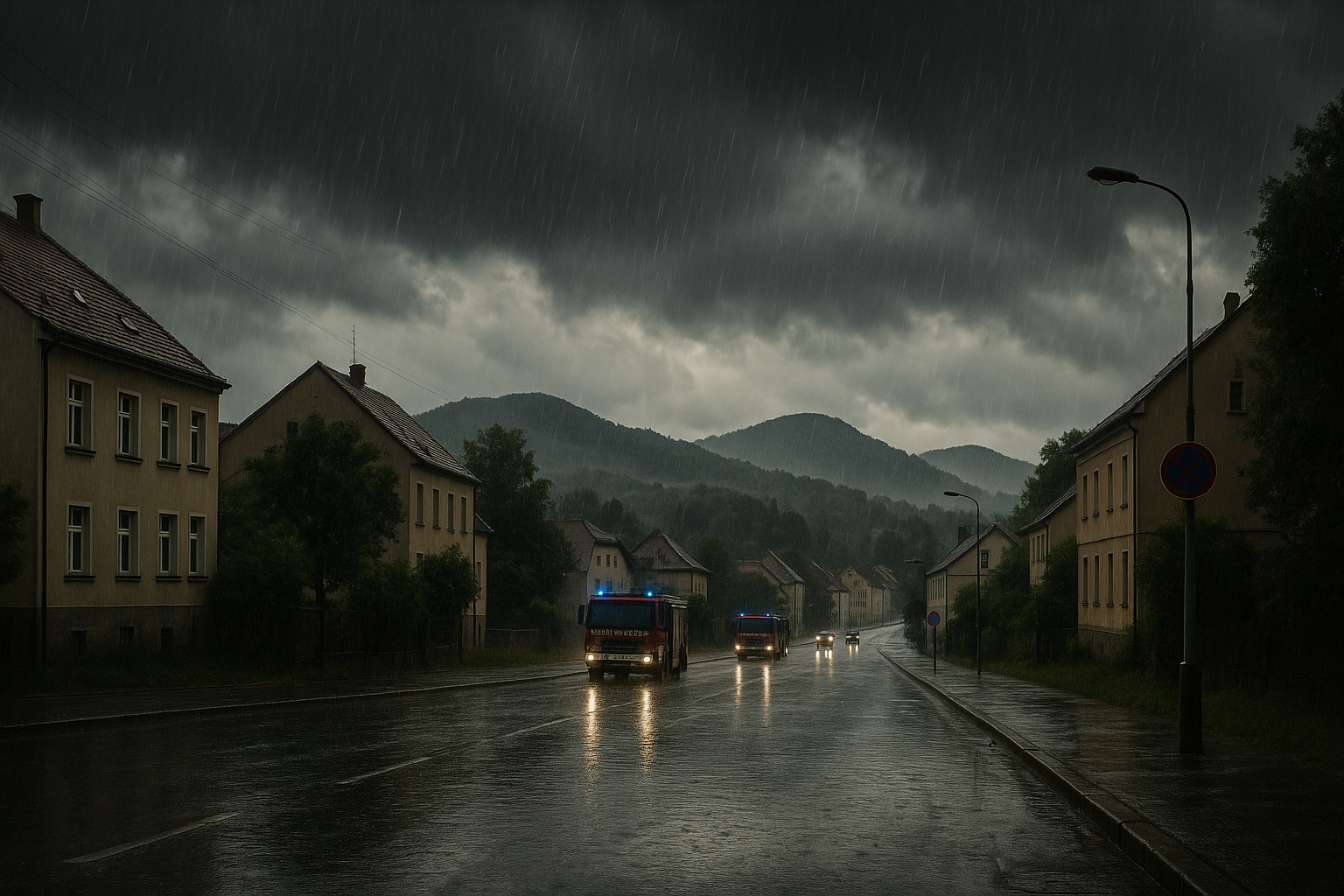 ⛈️ Starkregen trifft Zittauer Gebirge: Zahlreiche Einsätze in Zittau und Olbersdorf