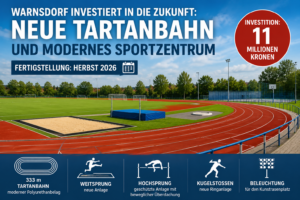 Symbolbild zur Modernisierung des Sportzentrums in Warnsdorf mit neuer Tartanbahn, Weitsprung-, Hochsprung- und Kugelstoßanlage