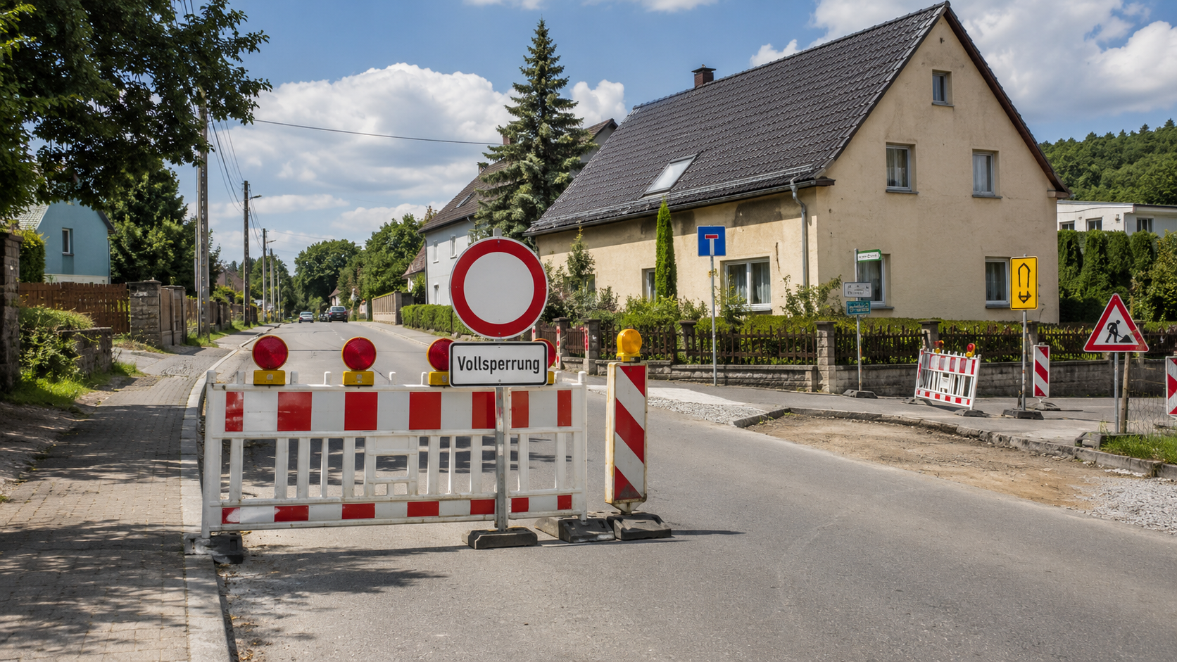 Dorfstraße in Dittelsdorf: Vollsperrung soll heute enden