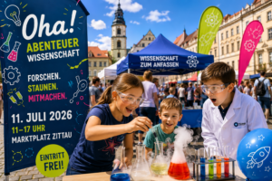 Oha Abenteuer Wissenschaft in Zittau mit Experimentiermeile auf dem Marktplatz