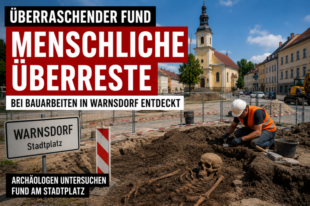 Symbolbild zum archäologischen Fund menschlicher Überreste bei Bauarbeiten am Stadtplatz in Warnsdorf