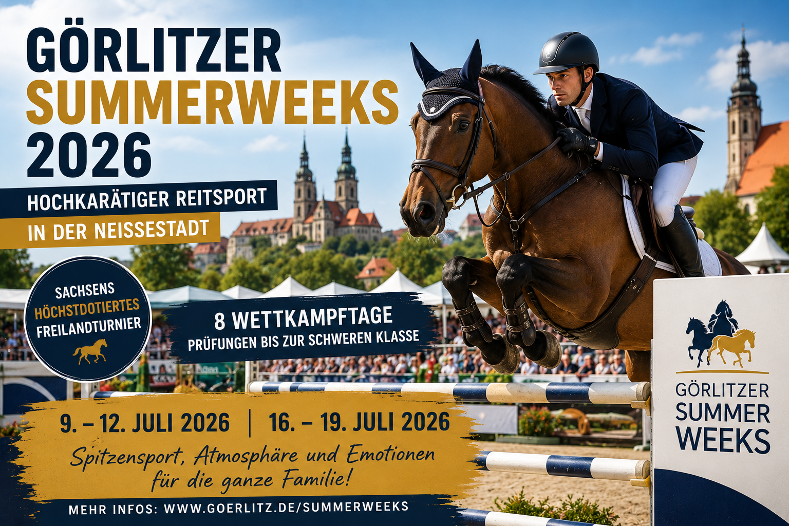 Görlitzer Summerweeks 2026 mit hochklassigem Reitsport und Springprüfungen