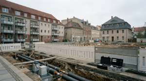 Wohn- und Gewerbegebiet in Zittau mit Fernwärmeleitungen und technischer Infrastruktur